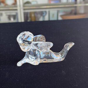 Baccarat Crystal “Thinking of You” Cherub– Signed Vintage Crystal Angel